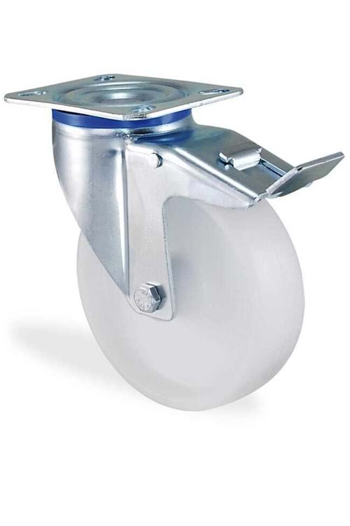 100 MM POLYAMİD DÖNER TABLALI FRENLİ SERVİS TEKERİ