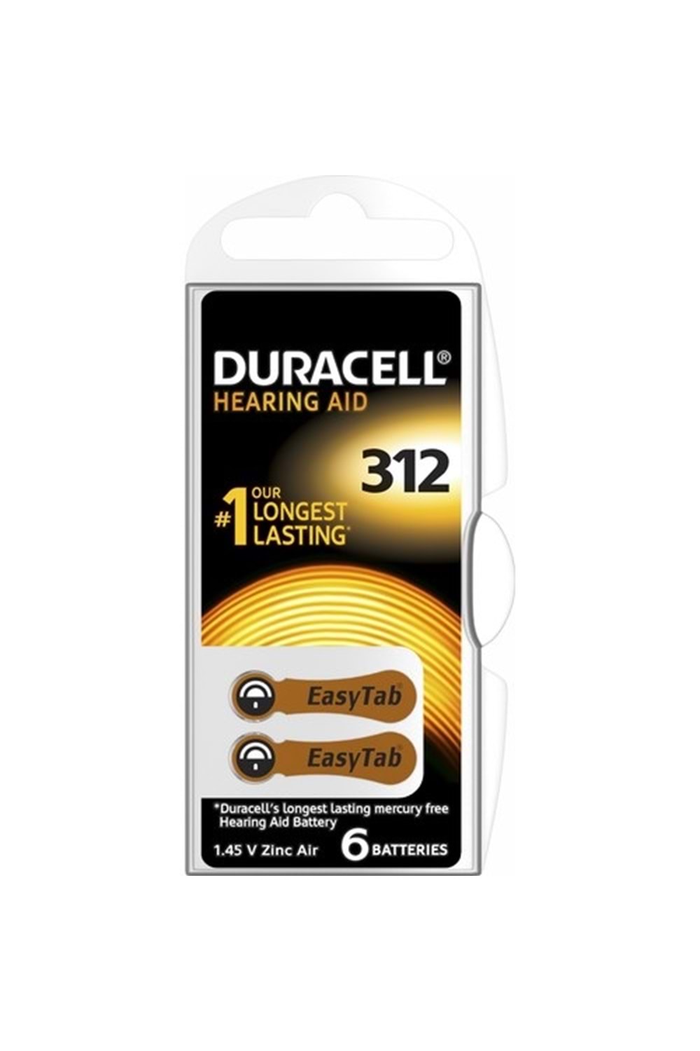 DURACELL 312 NO İŞİTME CİHAZI PİLİ PR41 1,45V 6LI PAKET