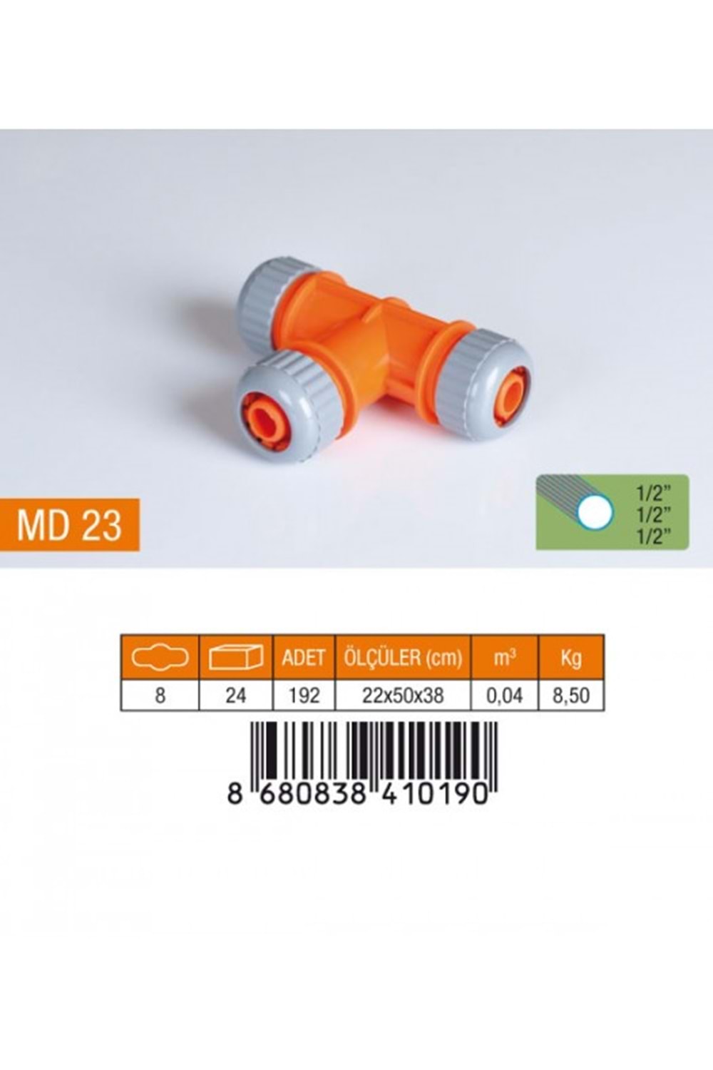 1/2-1/2-1/2 LÜX TE HORTUM EKİ MD23