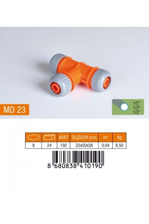 1/2-1/2-1/2 LÜX TE HORTUM EKİ MD23