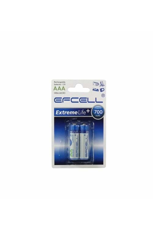 EFCELL 700 mAH AAA BOY ŞARJLI KUMANDA PİLİ 2 Lİ PAKET