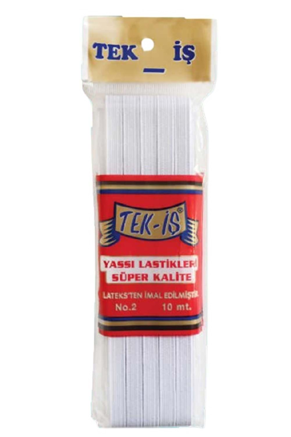 NO:2 (1 CM) YASSI LASTİK BEYAZ TEK-İŞ 10 MT