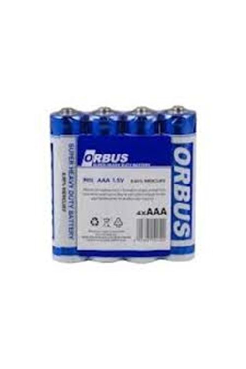 ORBUS AAA BOY KUMANDA PİLİ 1.5V R03 4 LÜ PAKET
