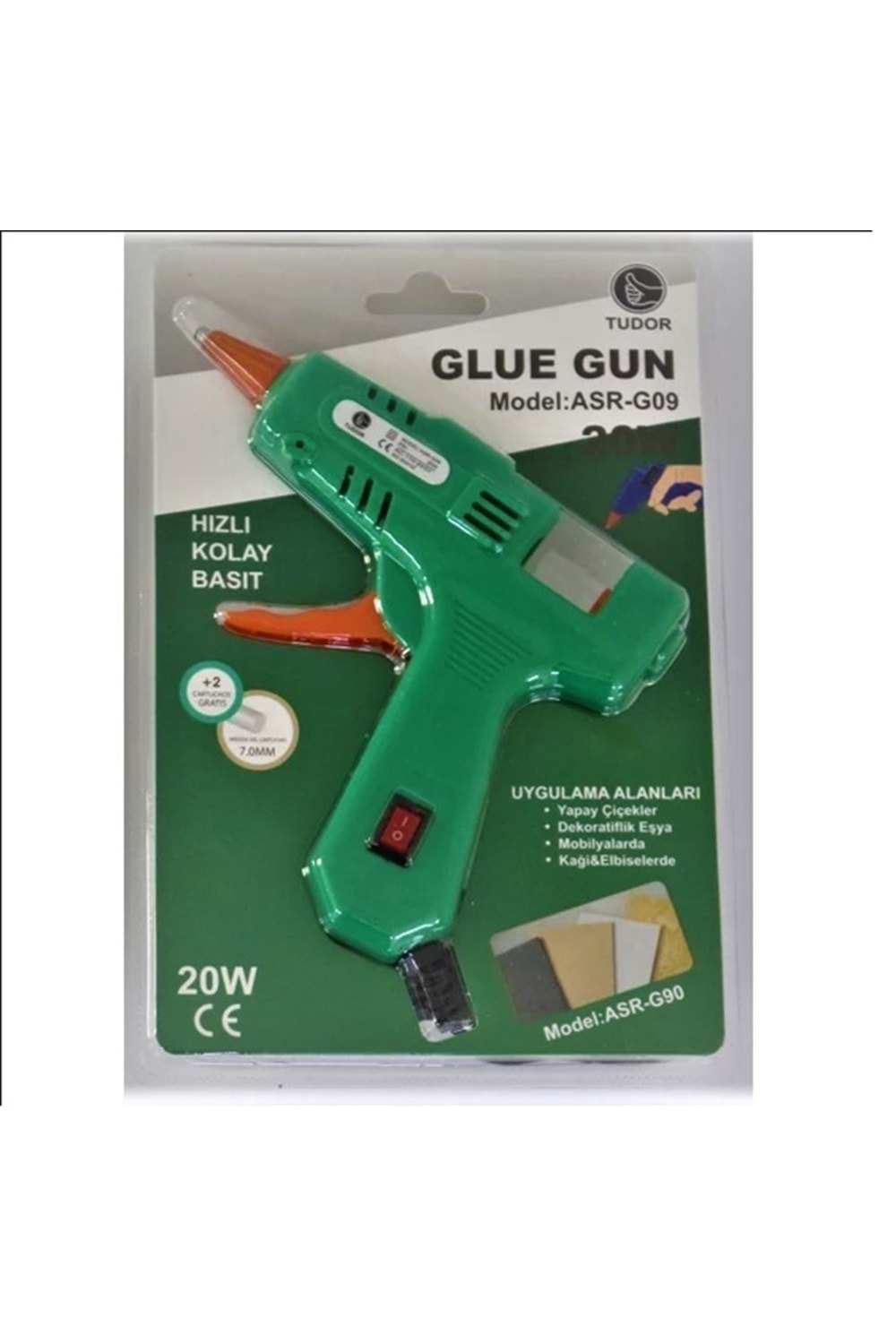 TUDOR TOOLS GLUE GUN 20W ANAHTARLI SICAK SİLİKON TABANCASI ASR-G09