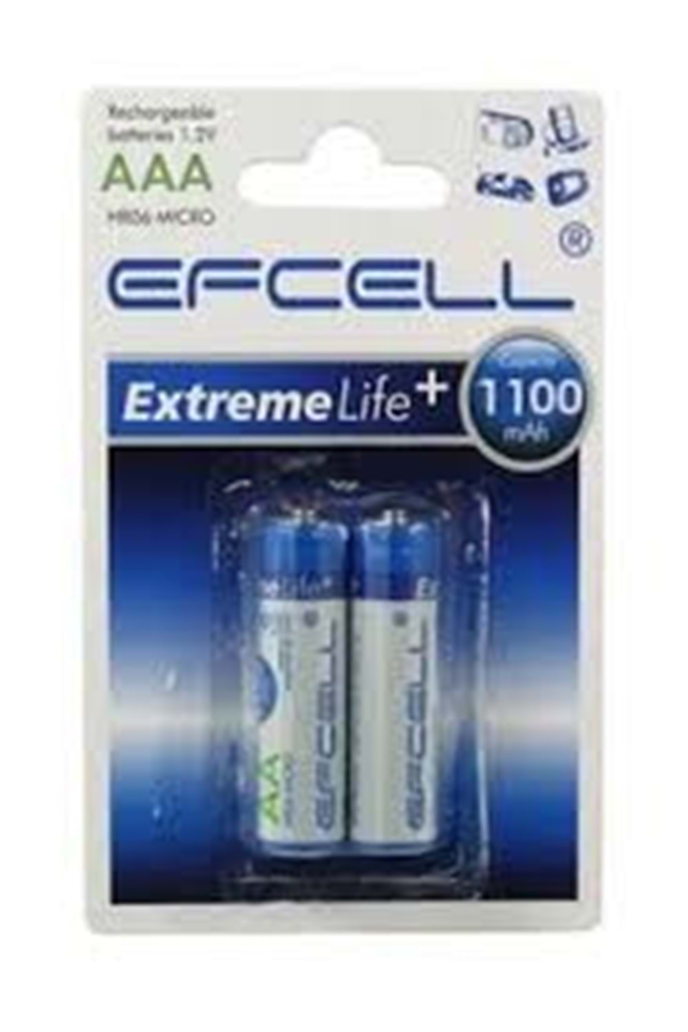EFCELL 1100mAH AA BOY ŞARJLI KALEM PİL 2 Lİ PAKET