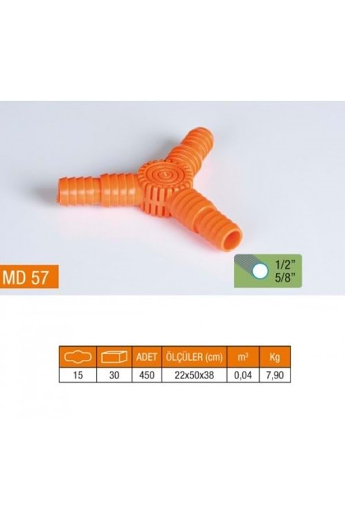 1/2-5/8 NORMAL 3LÜ HORTUM EKİ MD57