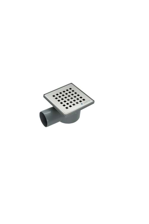 10X10X50MM PASLANMAZ YANDAN ÇIKIŞLI YER SİFONU YS 008