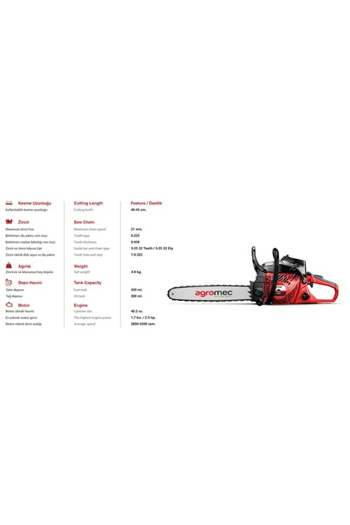 AGROMEC AG-45Y BENZİNLİ KESİM MOTORU
