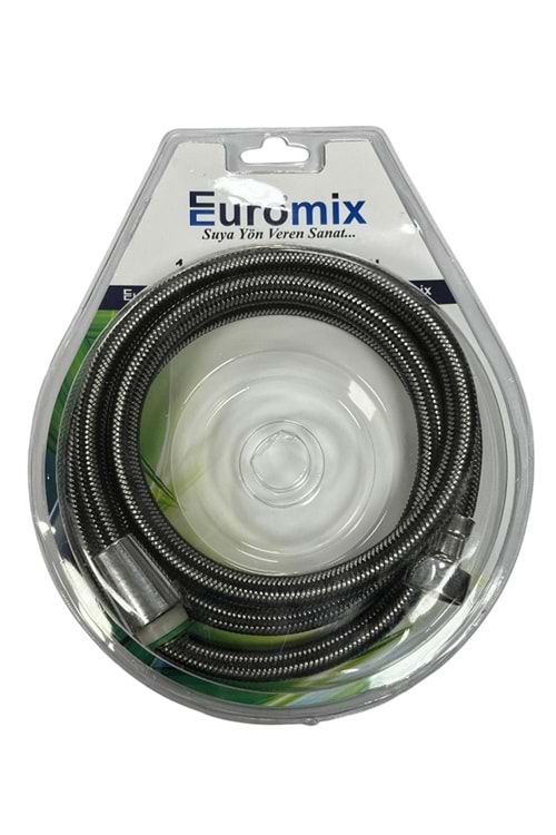 EUROMİX BRİSTERLİ ÇELİK ÖRGÜLÜ 150CM 360° DÖNERLİ DUŞ HORTUMU 150 CM DH 005-6