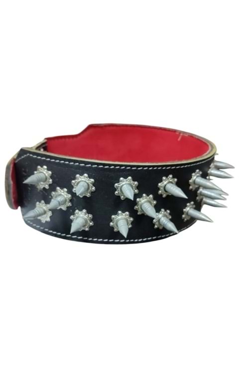 (8x45 + 5x30 ) 75 CM DİKENLİ DERİ KÖPEK TASMASI