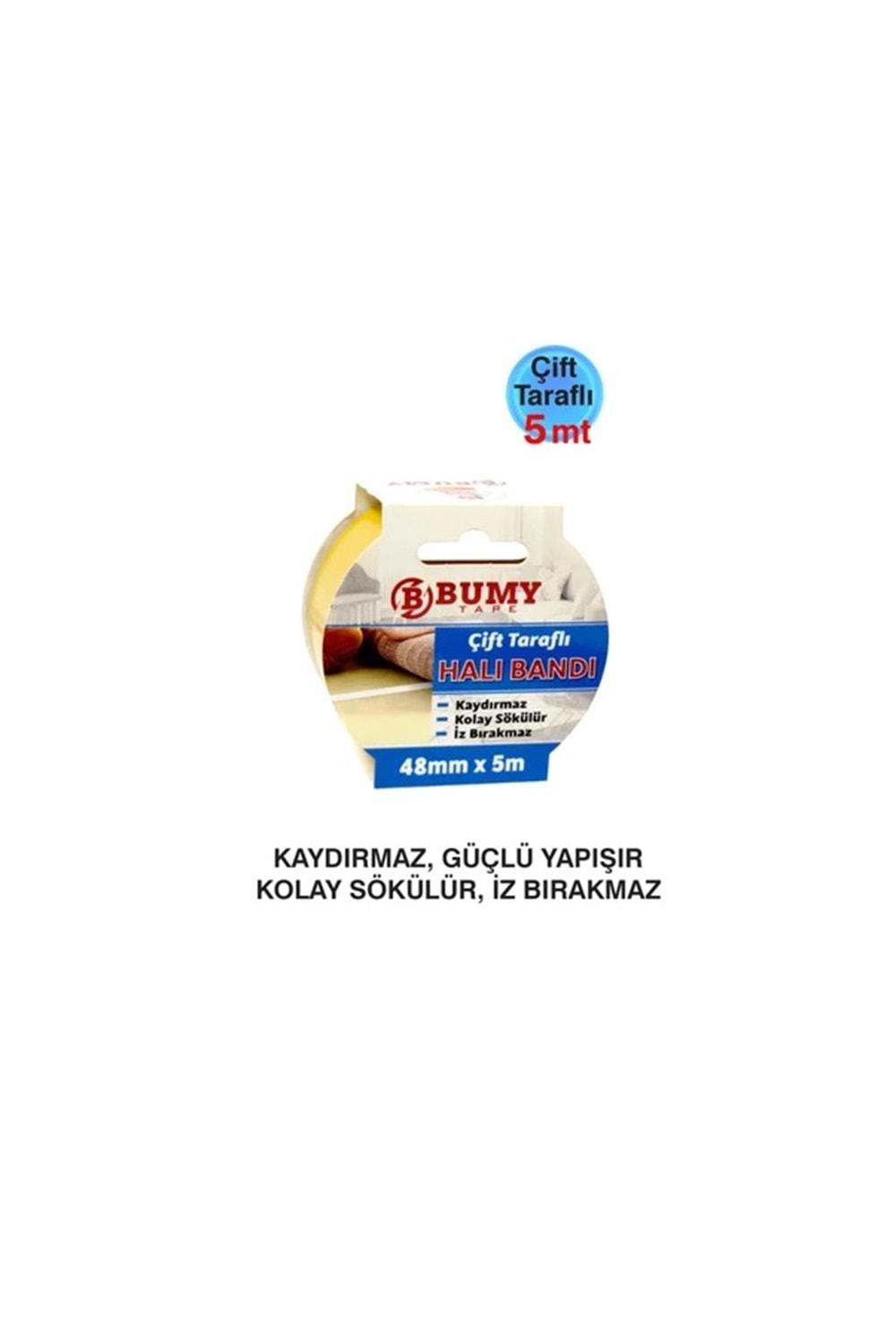 BUMY ÇİFT TARAFLI HALI MONTAJ BANDI 48 MM X 5 MT