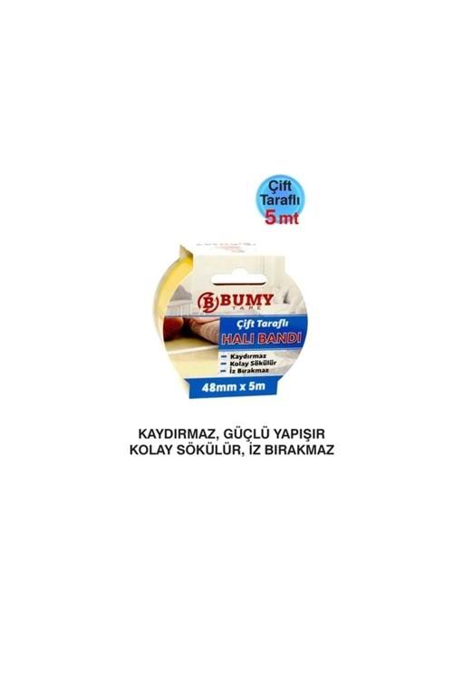 BUMY ÇİFT TARAFLI HALI MONTAJ BANDI 48 MM X 5 MT