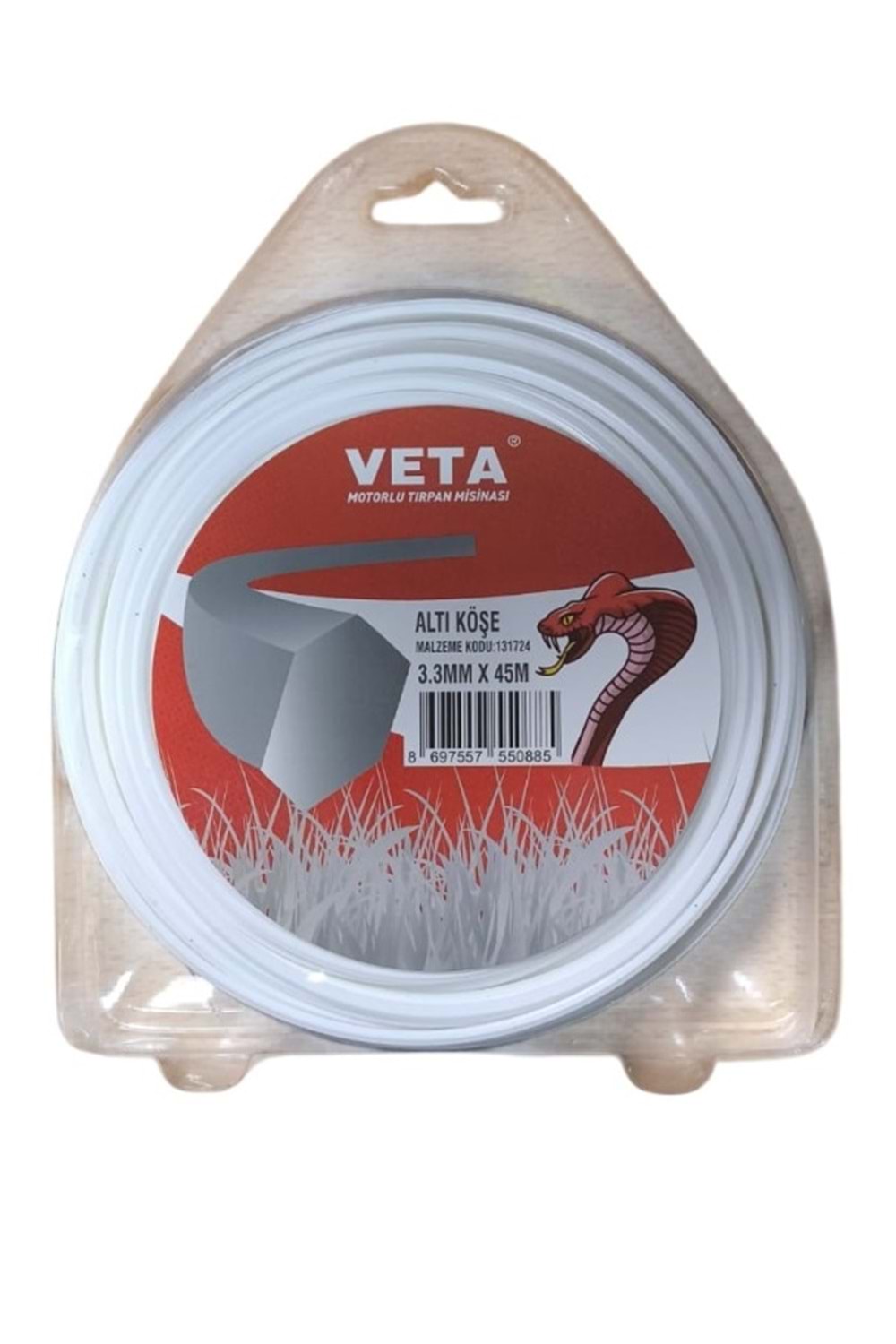 3.30 MM 45 MT TRIMMER LINE BEYAZ ALTI KÖŞE MİSİNA VETA 131724