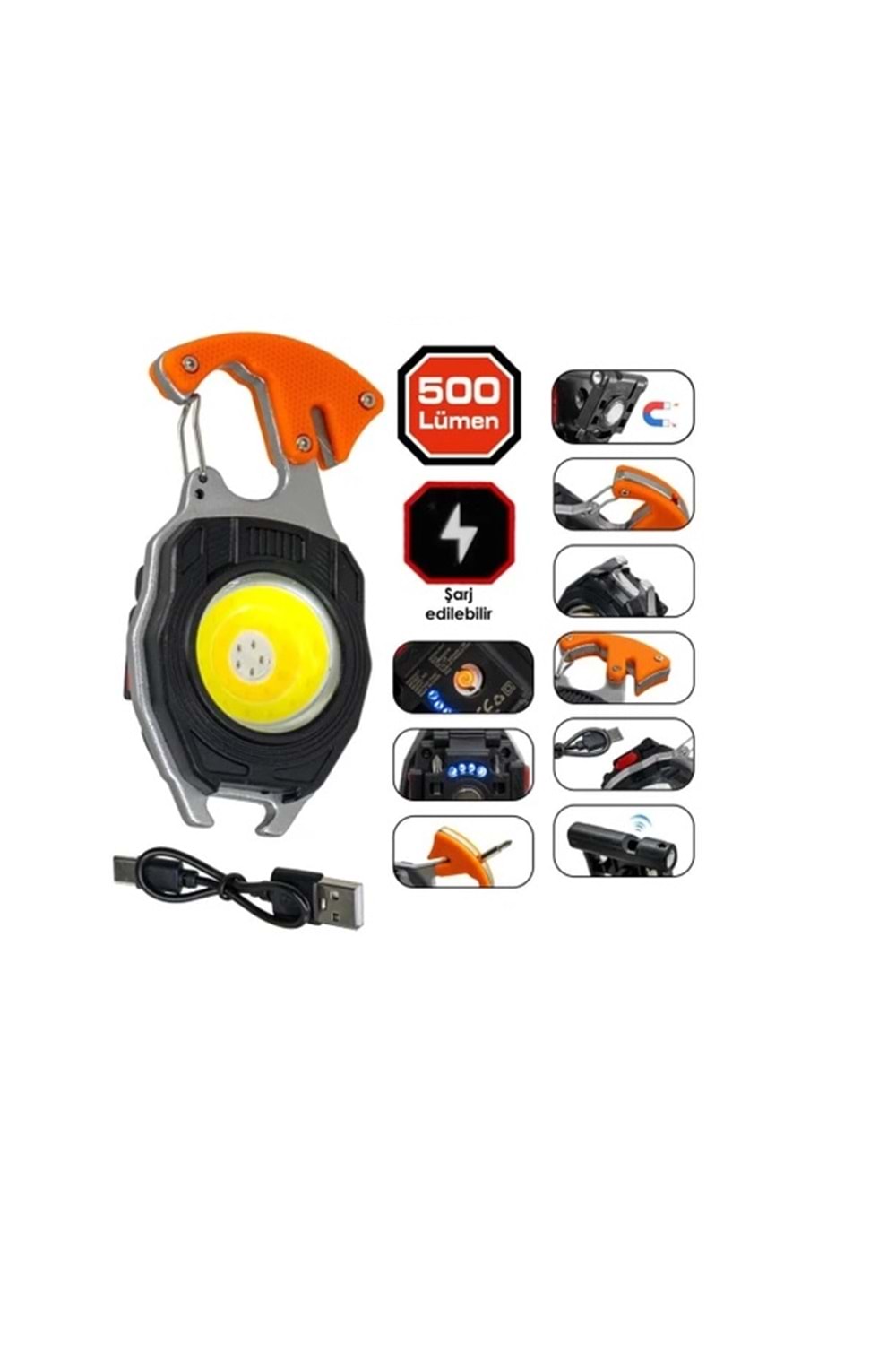 POWERDEX PD-808 ÇOK FONKSİYONLU MİNİ ŞARJLI EL FENERİ/MİNİ KAMP FENERİ